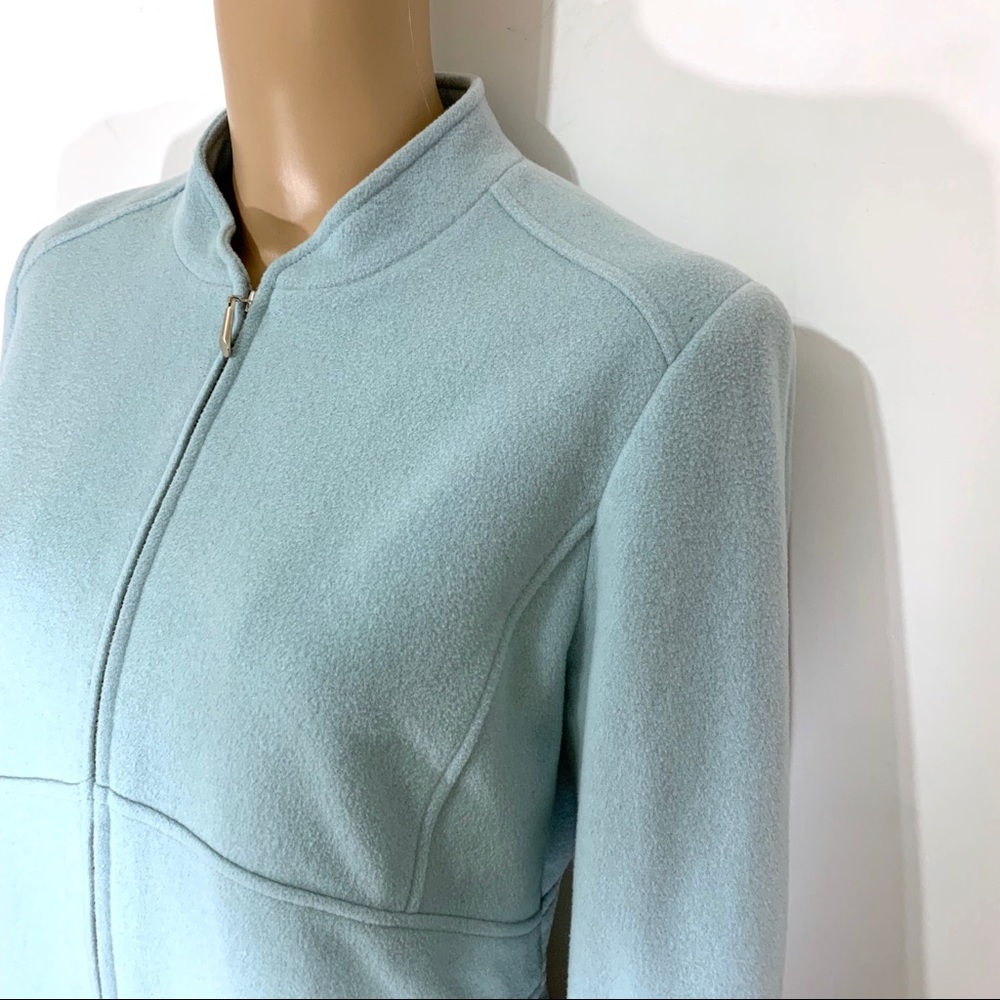 Light Blue Louben Wool Zip-Front Jacket - Picture 6 of 8